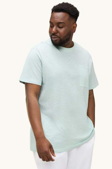 Bărbați - Tricou - regular fit - cu dungi - verde mentă