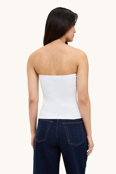 Donna - Top corto a fascia - bianco