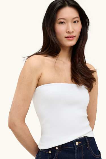 Donna - Top corto a fascia - bianco