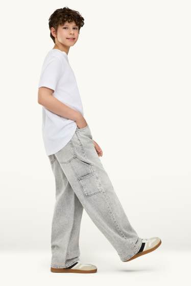 Kinder Buben - Baggy Jeans - jeansgrau