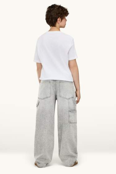 Kinder Buben - Baggy Jeans - jeansgrau