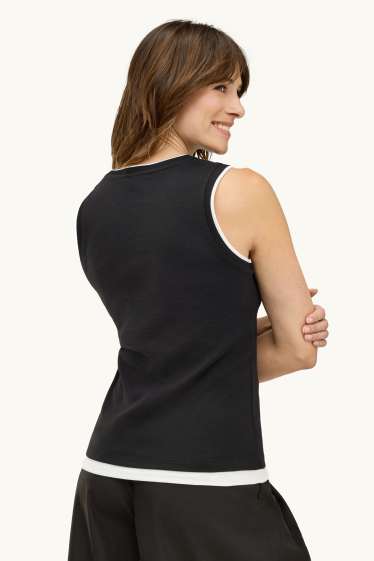 Femmes - Haut - look 2-en-1 - noir