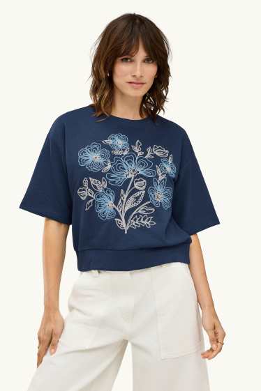 Donna - Felpa - blu scuro