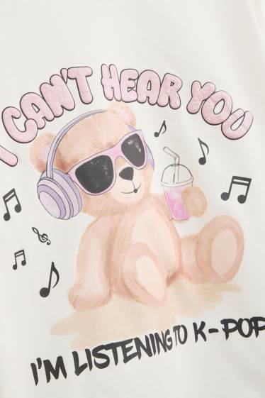 Kinder Mädchen - K-Pop - Kurzarmshirt - weiß