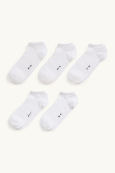 Dames - Set van 5 paar - sneakersokken - wit