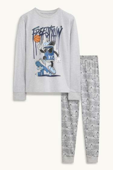 Enfants garçons - Graffitis - pyjama - 2 pièces - gris