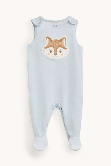 Bébés garçons - Renard et étoile - ensemble avec grenouillère - 2 pièces - bleu clair