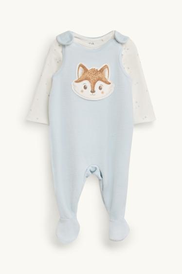 Bébés garçons - Renard et étoile - ensemble avec grenouillère - 2 pièces - bleu clair