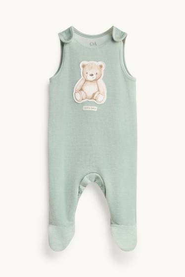 Unisexe - Ourson - ensemble avec grenouillère - 2 pièces - vert clair