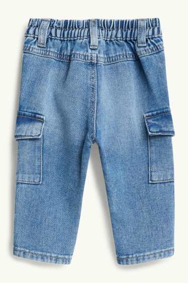 Bebeluși - băieți - Jeans cargo pentru bebeluși - denim-albastru