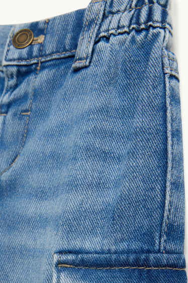 Bebeluși - băieți - Jeans cargo pentru bebeluși - denim-albastru