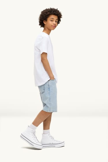Enfants garçons - Lot de 2 - bermudas en jean - jean gris clair