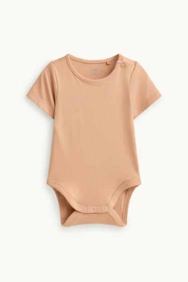 Baby Jungen - Palme - Baby-Outfit - 2 teilig - orange / cremeweiss