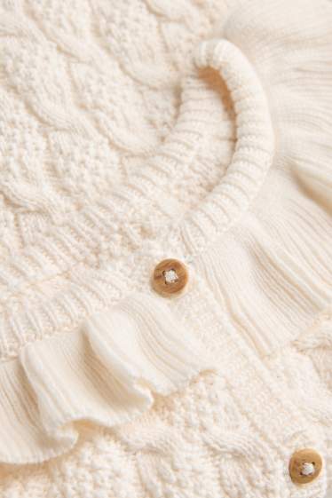 Baby Mädchen - Baby-Strickjacke - Zopfmuster - cremefarben