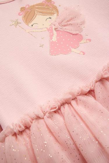 Bambine - Fata - vestito - effetto brillante - rosa