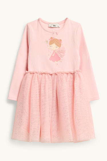 Bambine - Fata - vestito - effetto brillante - rosa