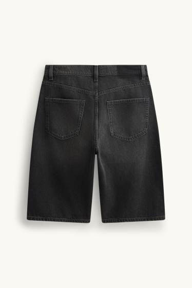 Uomo - Bermuda di jeans - nero