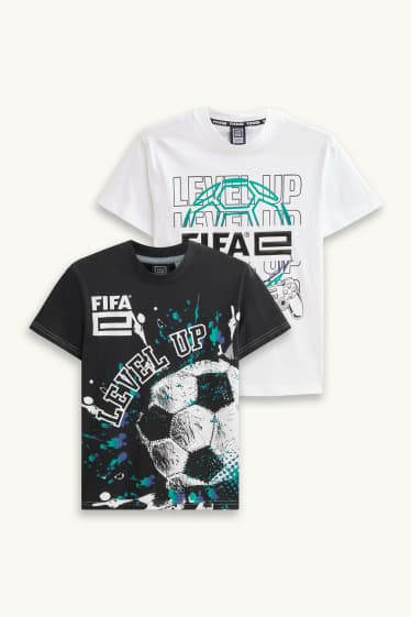 Enfants garçons - Lot de 2 - FIFA® - T-shirt - blanc / noir