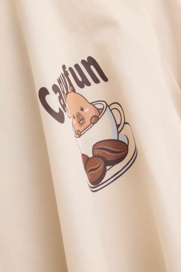 Damen - T-Shirt - Oversized - CapyFun - beige