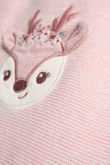 Baby Mädchen - Rentier und Blümchen - Baby-Outfit - 2 teilig - rosa