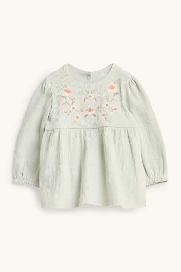 Baby Mädchen - Blümchen - Baby-Outfit - 3 teilig - hellgrün