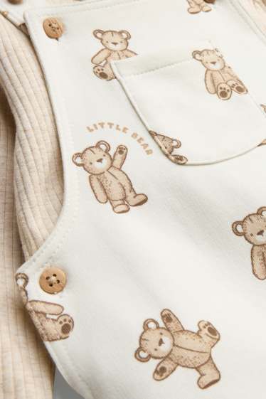 Baby Boys - Teddy bear - newborn outfit - 2 piece - cremewhite