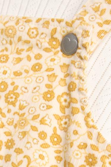 Bébés filles - Petites fleurs - tenue bébé - 2 pièces - jaune