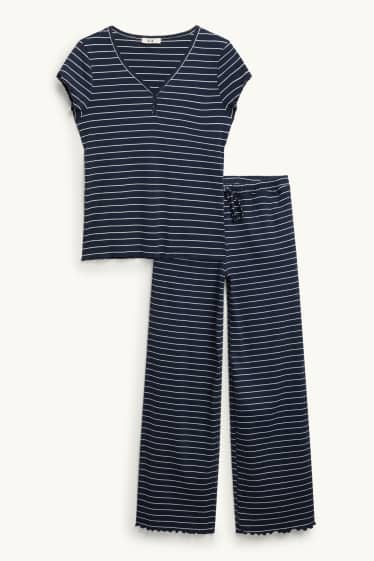 Dona - Pijama - de ratlles - blau/blanc