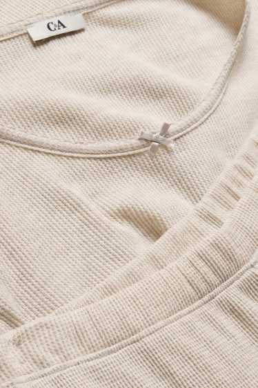 Women - Pyjamas - textured - creme