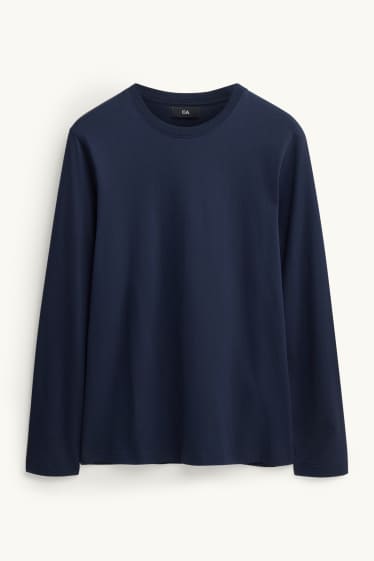 Hommes - Haut à manches longues - regular fit - bleu foncé