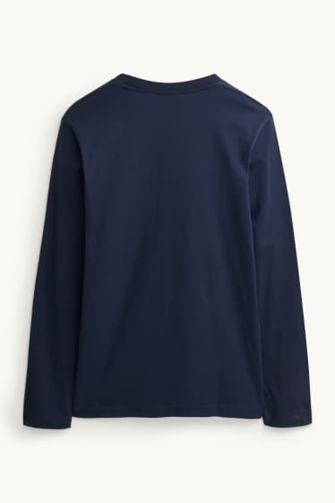 Hommes - Haut à manches longues - regular fit - bleu foncé