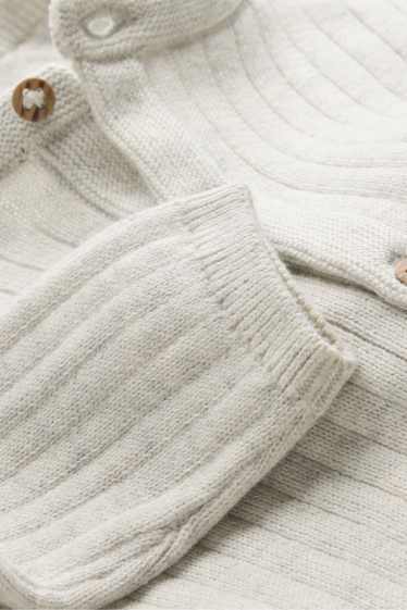 Unisex - Baby-Strick-Jumpsuit - gerippt - hellgrau