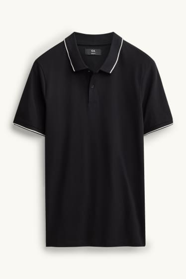 Herren - Poloshirt - Slim Fit - schwarz
