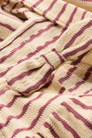 Bambine - Vestito in maglia - a righe - beige / bordeaux