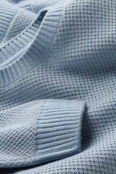 Hommes - Pull - finition texturée - bleu clair