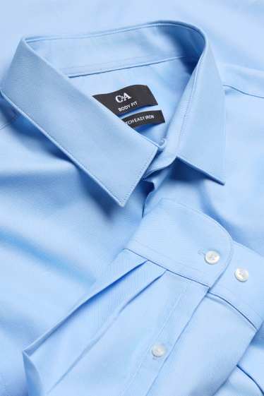 Herren - Businesshemd - Body Fit - Kent - Stretch - bügelleicht - hellblau