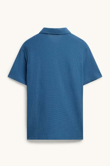 Pánské - Polokošile - regular fit - strukturovaná - modrá