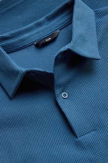 Pánské - Polokošile - regular fit - strukturovaná - modrá