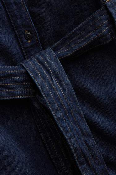 Dames - Denim jurk - donkerblauw