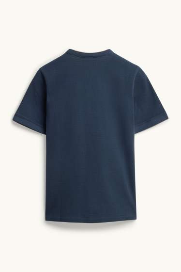 Kinderen: jongens - T-shirt - met structuur - donkerblauw