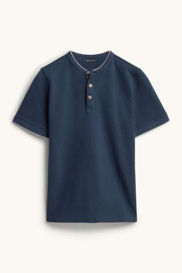 Kinderen: jongens - T-shirt - met structuur - donkerblauw