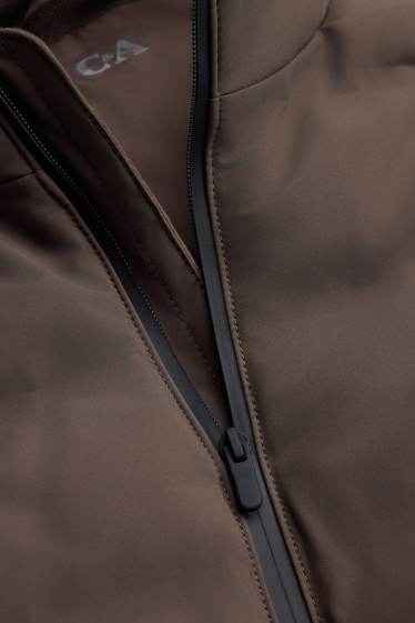 Herren - Funktions-Steppjacke - gefüttert - wasserabweisend - dunkelbraun