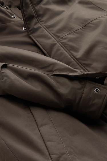 Hommes - Veste à capuche - doublée - marron foncé