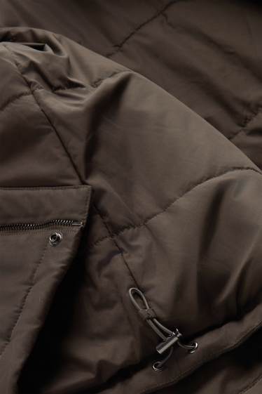Hommes - Veste à capuche - doublée - marron foncé