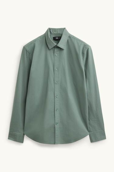 Uomo - Camicia - regular fit - collo all'italiana - verde