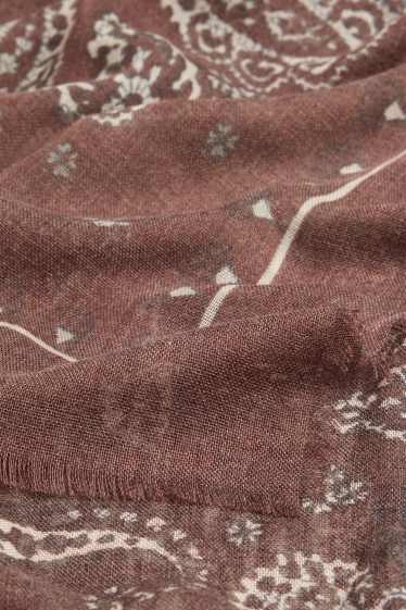 Femmes - Foulard - à motif - marron