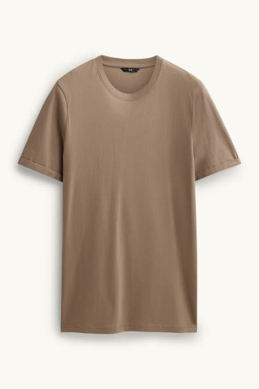 Heren - T-shirt - regular fit - bruin