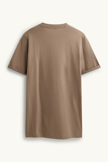 Heren - T-shirt - regular fit - bruin