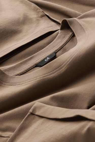 Heren - T-shirt - regular fit - bruin