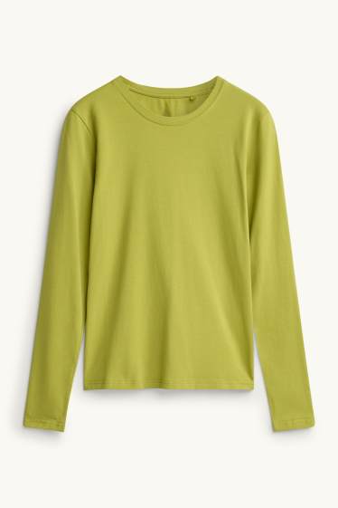 Femmes - Haut à manches longues - slim fit - vert